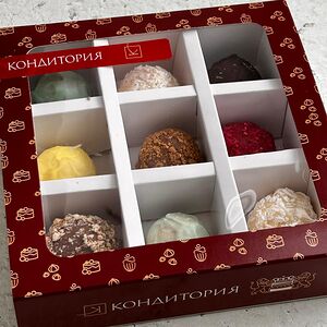 Набор из девяти трюфелей в подарочной коробке