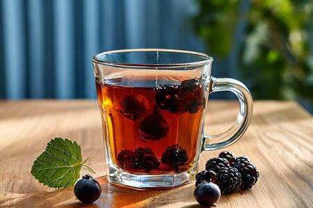 Черный чай со смородиной