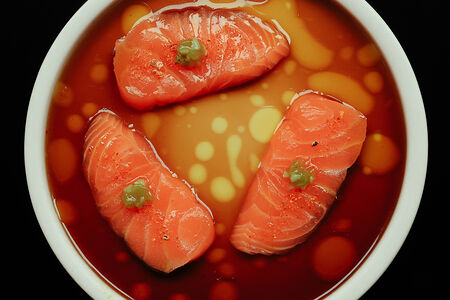 Лосось, соус понзу