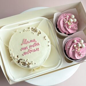 Набор Бенто-торт и капкейки Мама, мы тебя любим