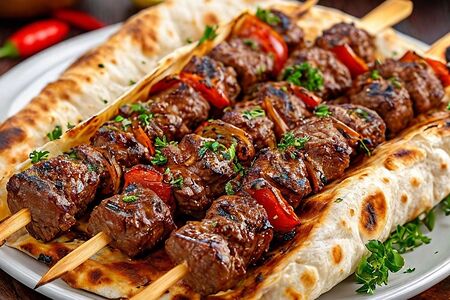 Люля-кебаб из говядины в лаваше