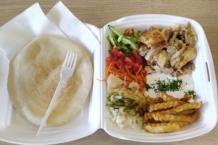 Шаверма на тарелке