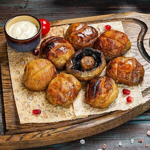 Шампиньоны на мангале