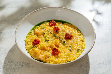 Ризотто тыквенное с креветками