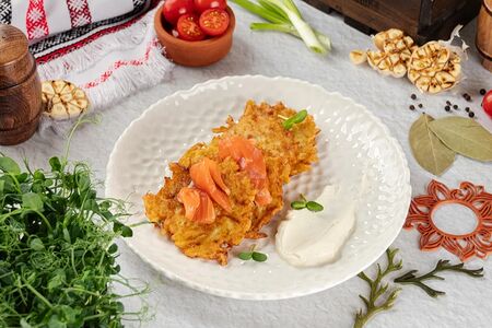 Драники с форелью