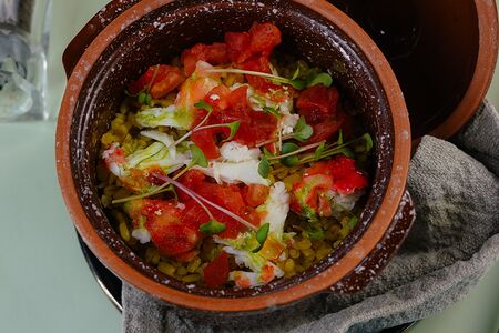 Томленый булгур с камчатским крабом