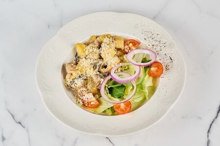 Салат мясной с картофелем и грибами 