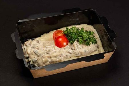 Картофельное пюре с бефстроганов из говядины