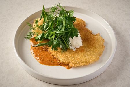 Шницель куриный со страчателлой