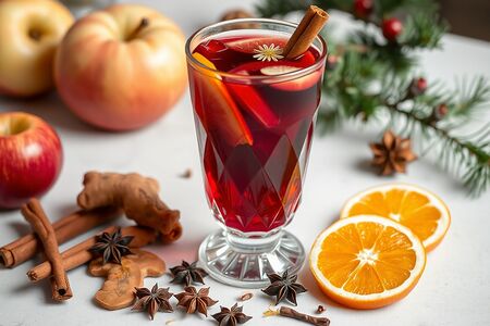 Чайный глинтвейн с фруктами и специями 