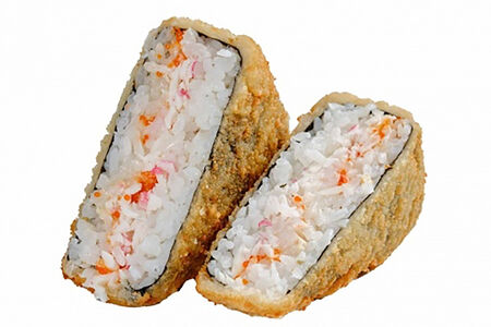 Онигири краб креветка в темпуре