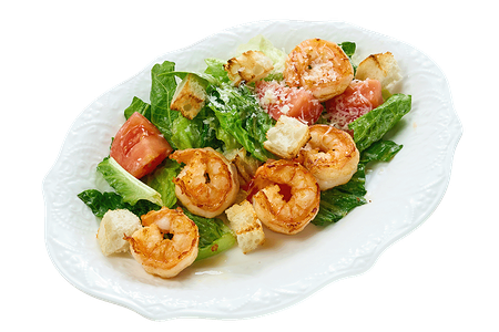 Салат Цезарь с креветками