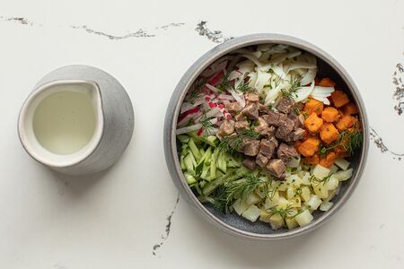 Окрошка на квасе или айране