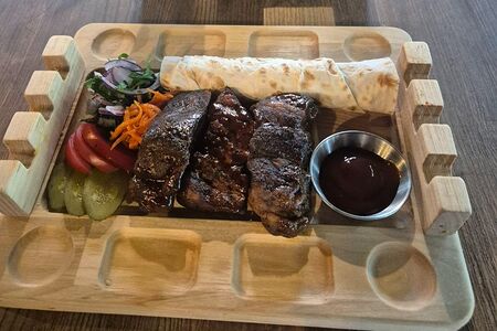 Шашлык свиной с картофелем айдахо