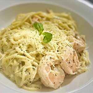 Спагетти с креветками