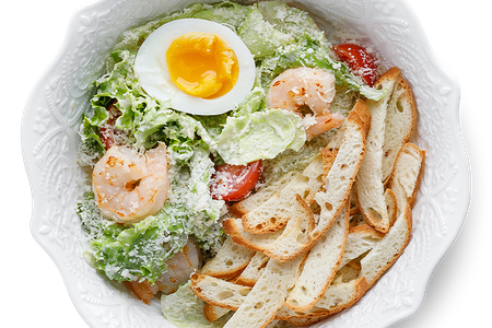 Салат Цезарь с креветками