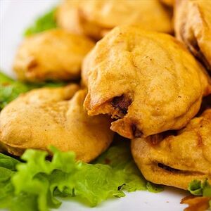 Баклажаны в кляре, фаршированные мясом