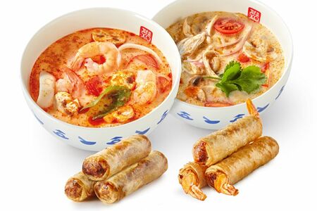 Набор: Суп Том на выбор (2 шт.), Вьетнамские рулеты Нэм на выбор (6 шт.)