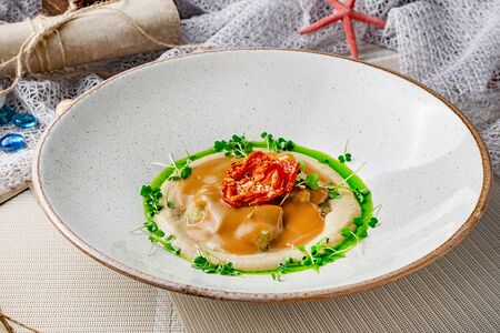 Закуска из маринованного баклажана с соусом Пармеджано