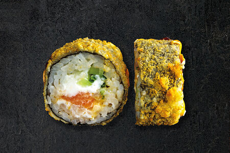 Ролл темпура лосось и окунь