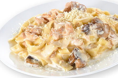 Паста с курицей и грибамии