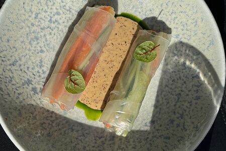 Овощные спринг ролы и кунжутный соус 