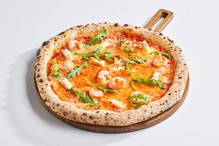 Пицца с креветками