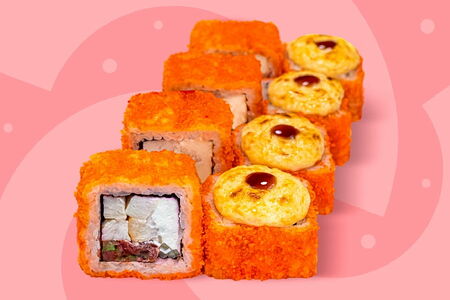 Запечённый ролл Малибу с курицей