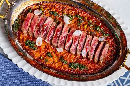 Паэлья со стейком Рибай