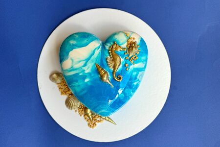  Муссовый торт Сердце море