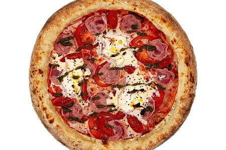 С ветчиной и сыром страчателла