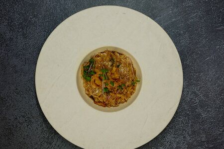 Паста орзо с куриным хворостом