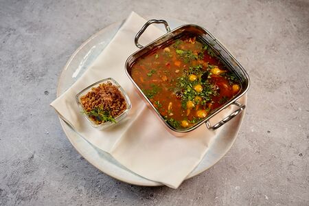 Суп мясника с томленными овощами