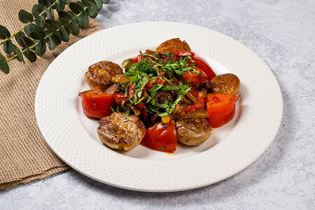 Оджахури с мятым молодым картофелем