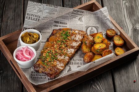 Свиные рёбрышки из печи с соусом Медовая Горчица