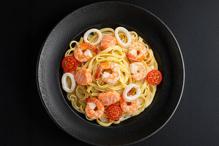 Феттуччине с морепродуктами 