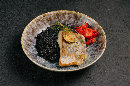 Стейк из трески с перлотто (сезонное)