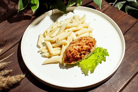 Зраза с сыром и макаронами