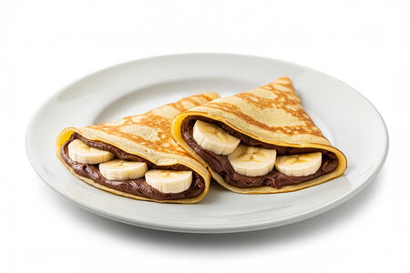 Блины с бананом и шоколадом