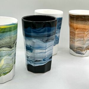 Стакан керамика ручной работы с яркой глазурью