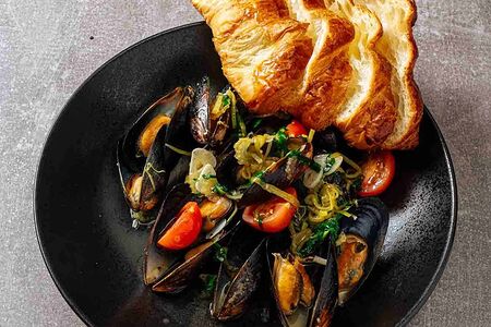 Мидии в белом вине