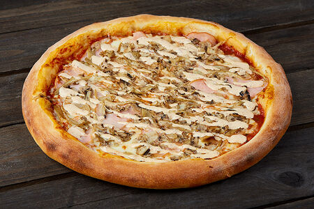 Пицца с ветчиной и грибами 32 см