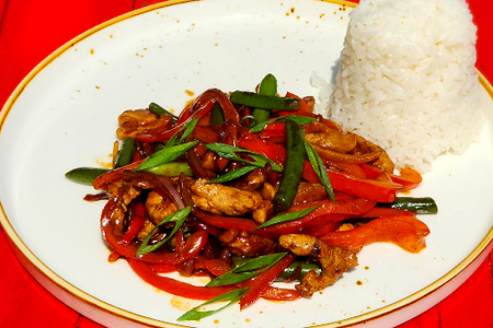 Вок свинина в устричном соусе