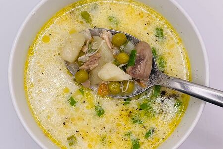 Суп с куриными потрошками 