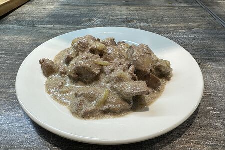 Печень куриная в сливках