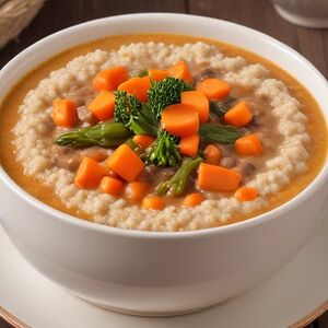 Пшеничная каша с овощной подливкой