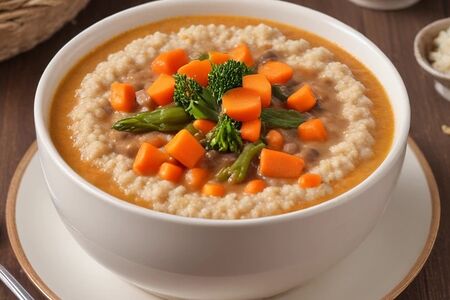 Пшеничная каша с овощной подливкой