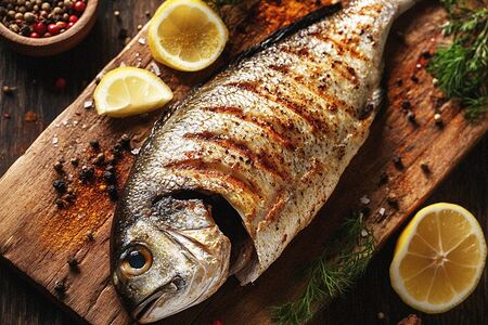 Дорадо жареная на мангале со специями