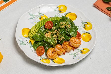 Креветки, шпинат, пармезан 
