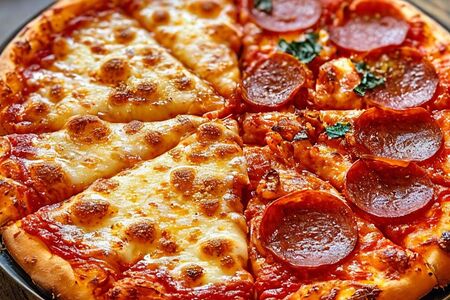 Пицца две половинки Сырная и Пепперони